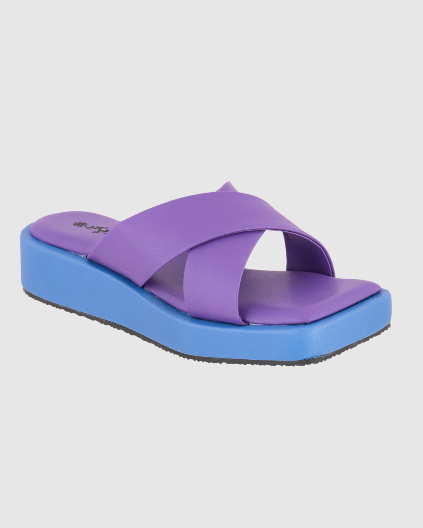 Y2K Purple&Blue Double Trouble Platform Flats