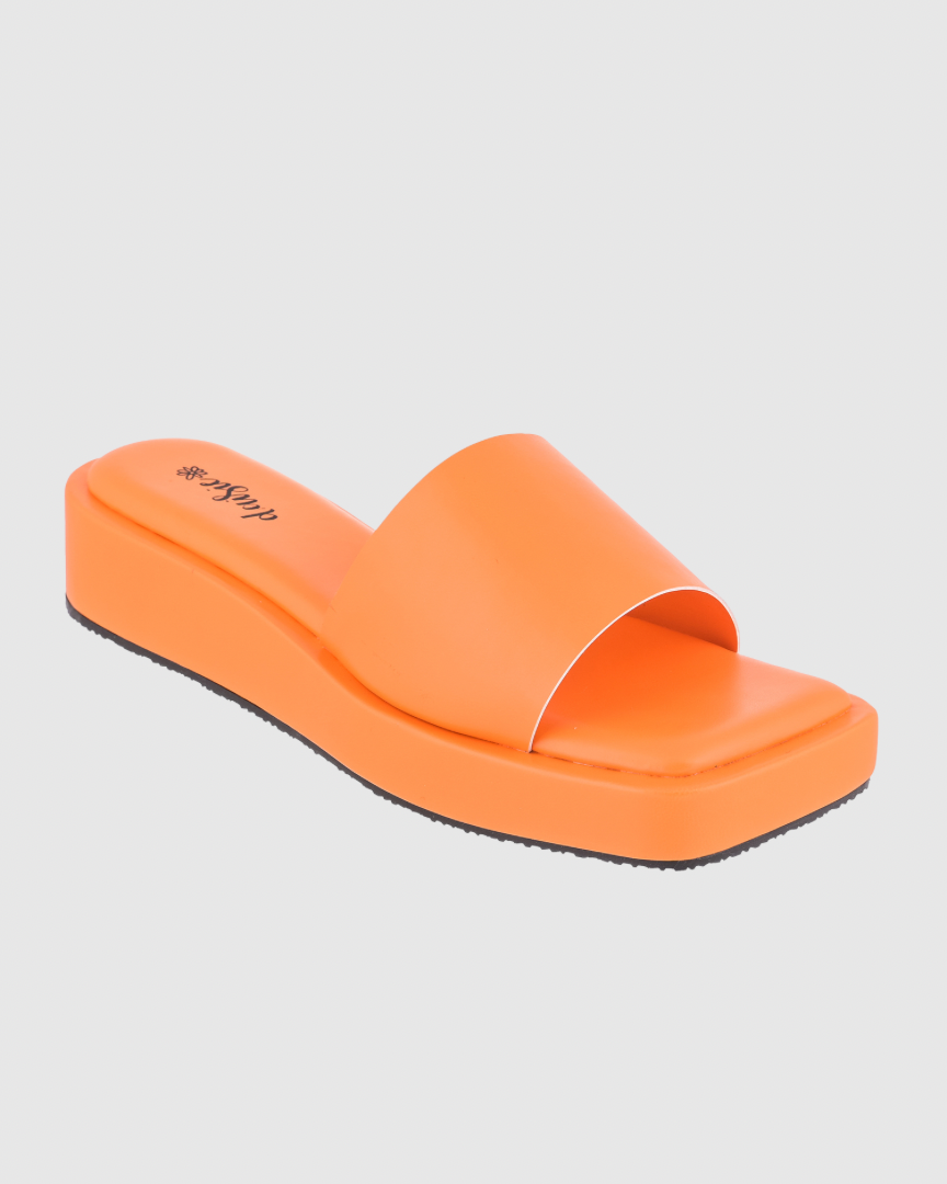 Y2K Orange Platform Flats