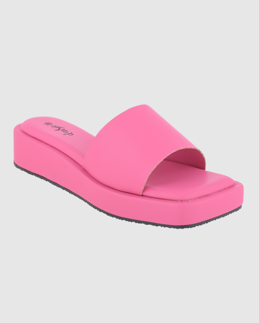 Y2K Candy Pink Platform Flats