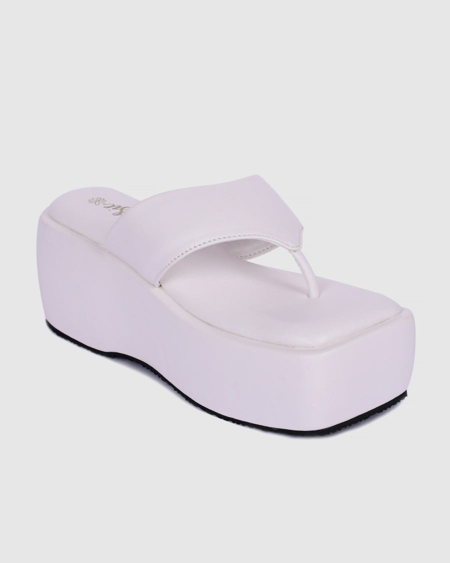 Y2k Block Chunky basic white platforms