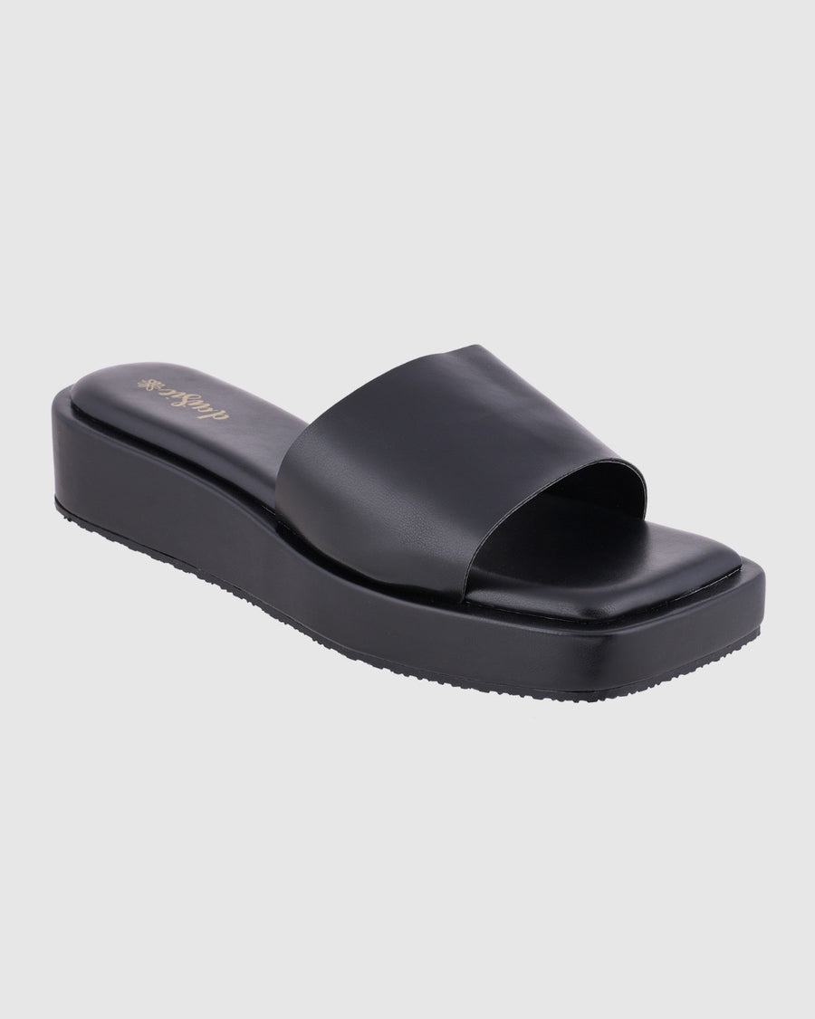 Y2K Black Platform Flats