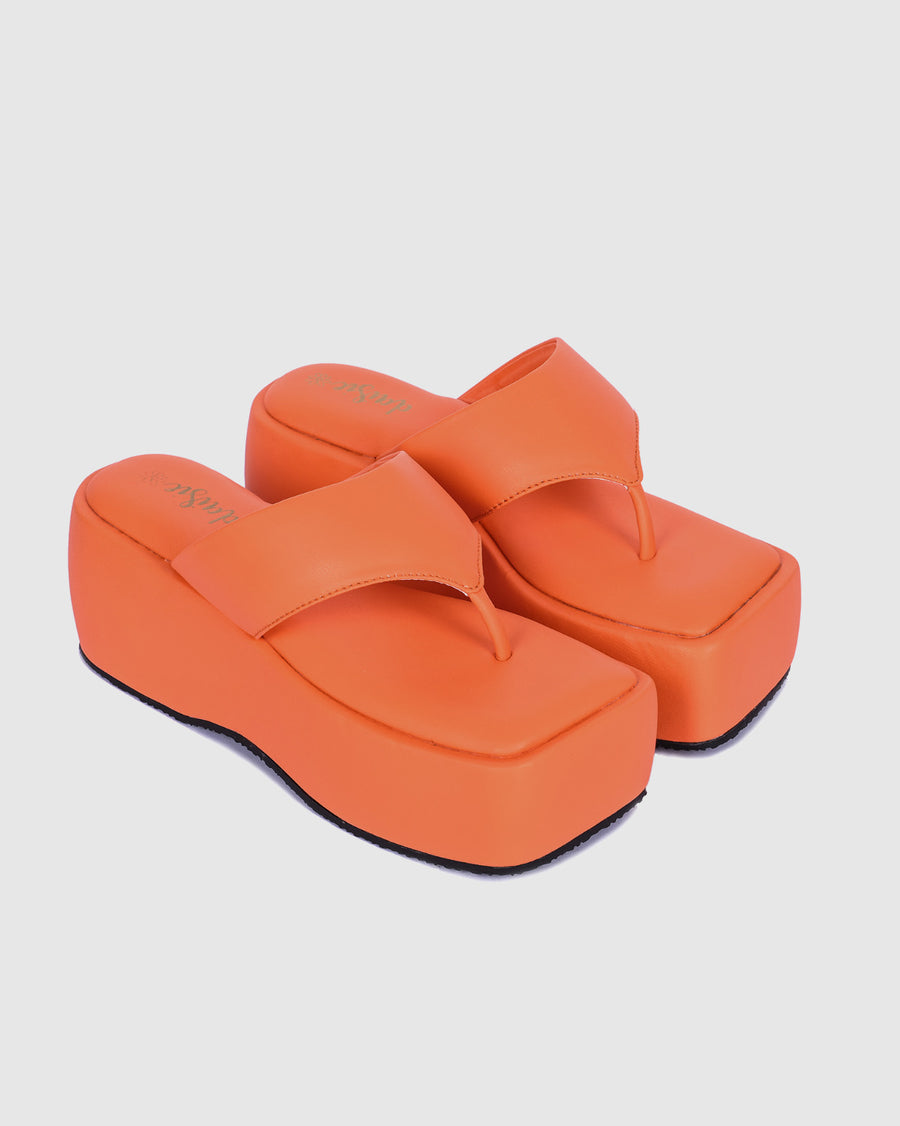 Y2k Block Chunky orange platforms