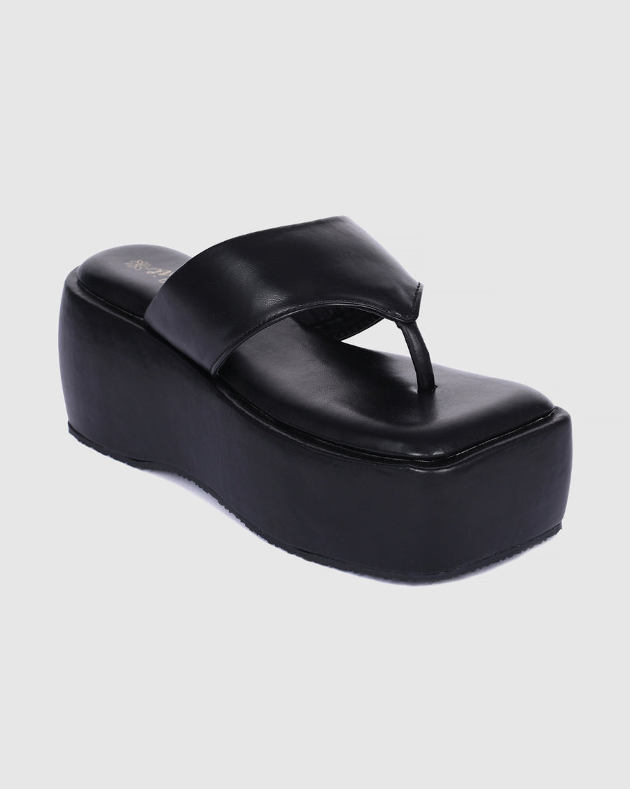 Y2k Block Chunky basic Black platforms