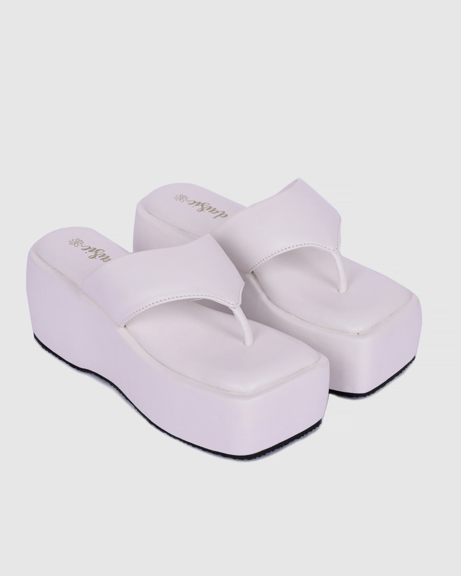 Y2k Block Chunky basic white platforms