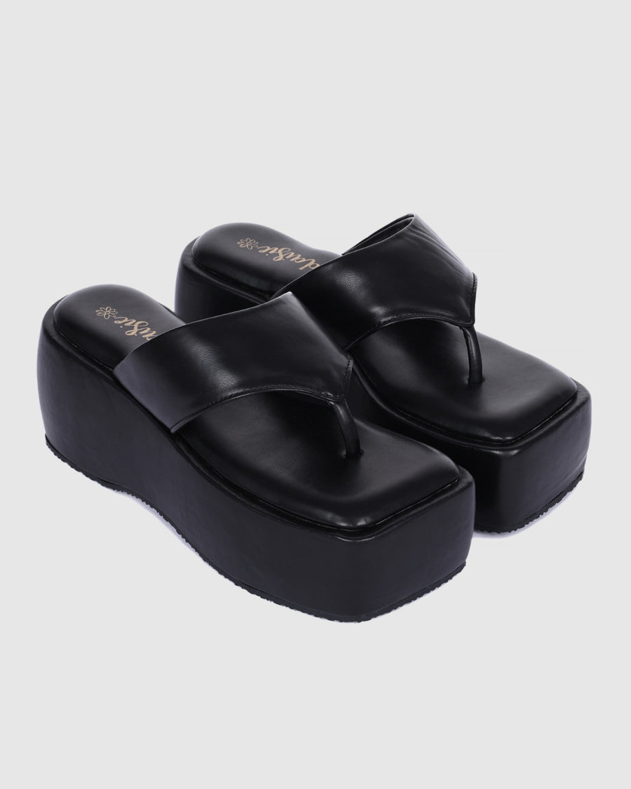 Y2k Block Chunky basic Black platforms