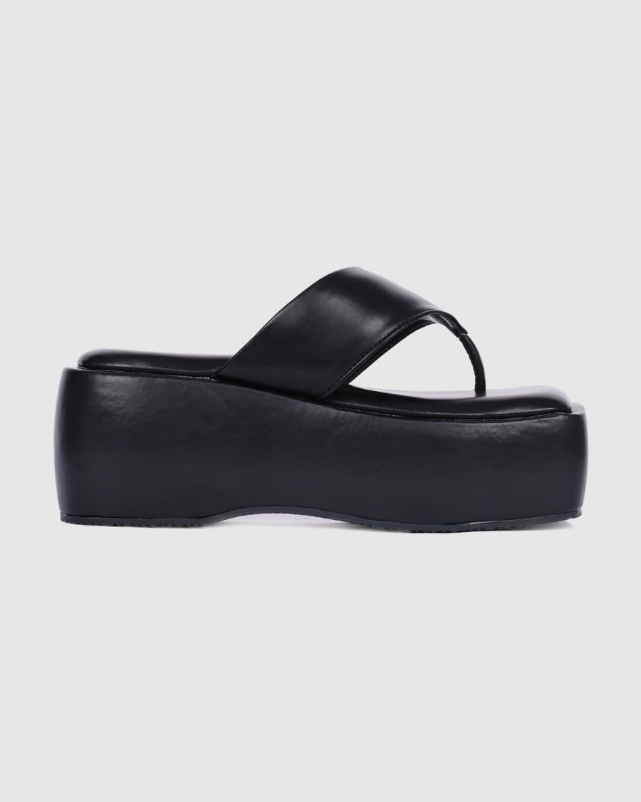 Y2k Block Chunky basic Black platforms