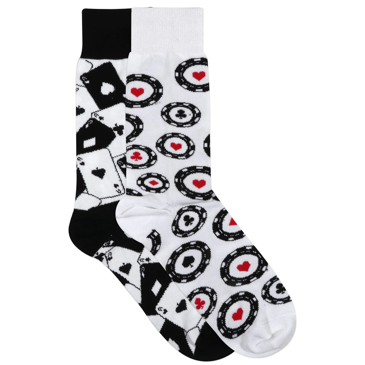 Balenzia special edition poker crew length socks for men- black,white (free size)(pack of 2 pairs/1u)