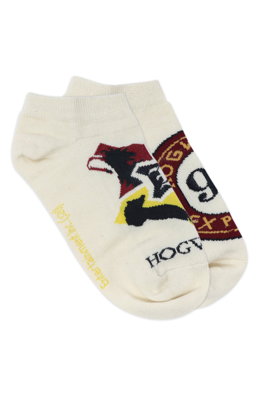 Balenzia x harry potter hogwarts crest & hogwarts express lowcut socks for women (pack of 2 pairs/1u)- cream