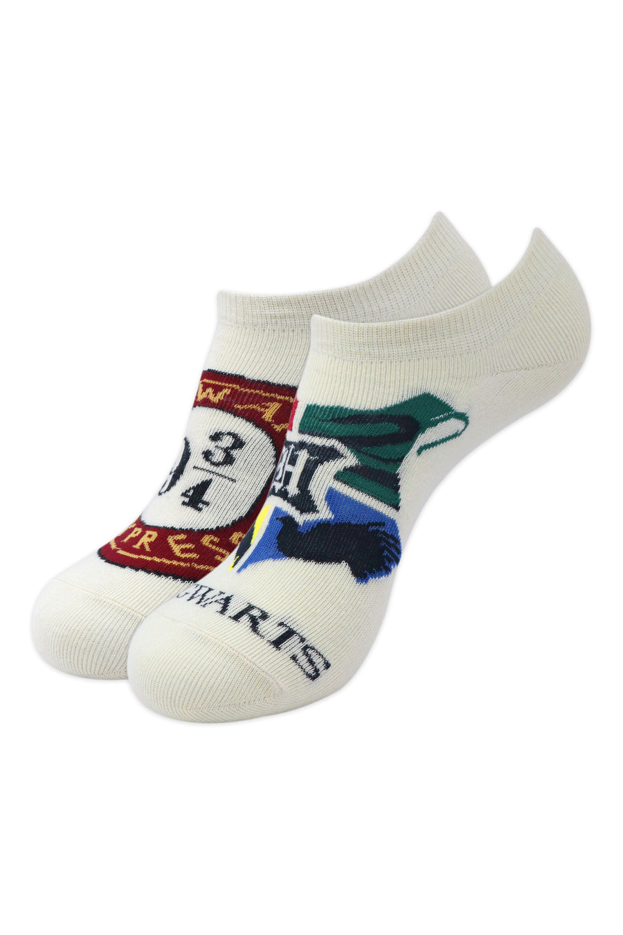 Balenzia x harry potter hogwarts crest & hogwarts express lowcut socks for women (pack of 2 pairs/1u)- cream