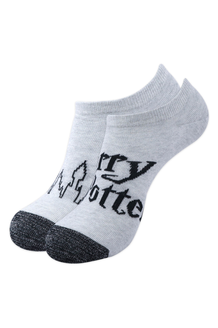 Balenzia x harry potter harry potter logo & hogwarts castle silver lurex socks for women (pack of 2 pairs/1u)- silver