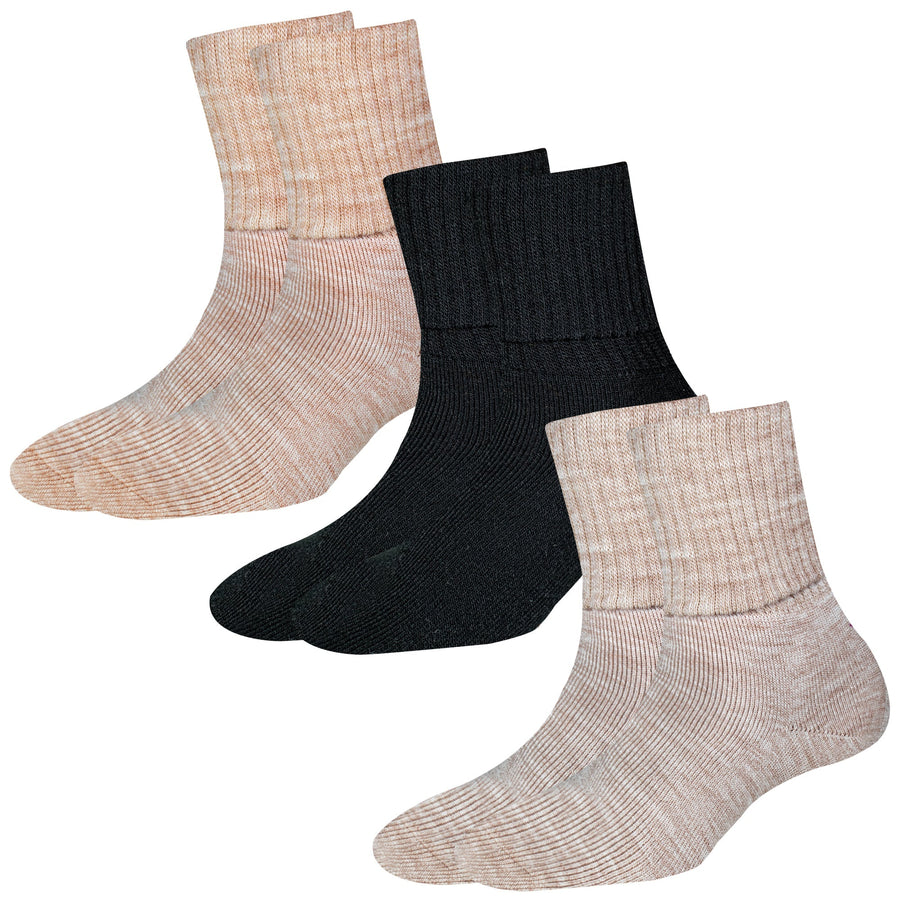 Young Wings Womens Woolen Non-Thumb Socks 700T 01 - Ankle Length - Pack of 3