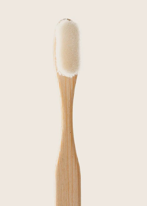 Bamboo toothbrush white nano - flat handle